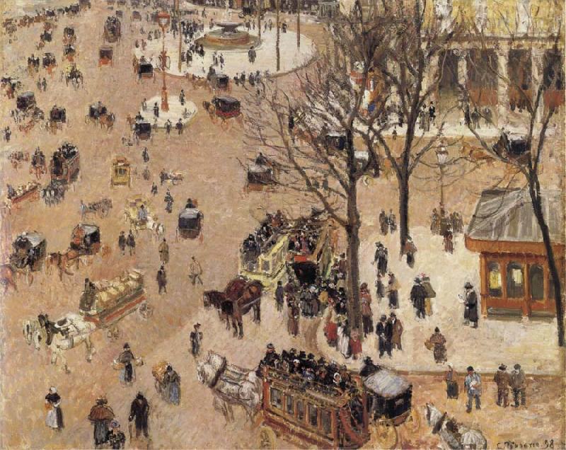 Camille Pissarro La Place du Theatre Franqais oil painting picture